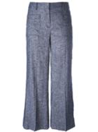 Theory Front Pleat Culottes, Women's, Size: 6, Blue, Linen/flax/viscose/spandex/elastane/cotton