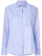 Ps By Paul Smith Check And Stripe Panel Shirt - Blue