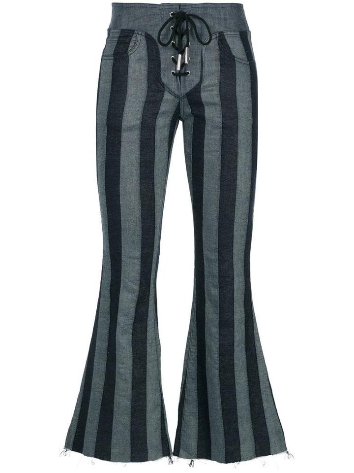 Marques'almeida Lace-up Cropped Jeans - Indigo