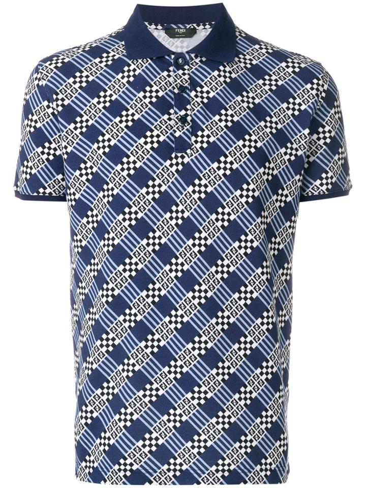 Fendi Logo Check Print Polo Top - Unavailable