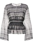 Fausto Puglisi Geometric Pattern Blouse - Black