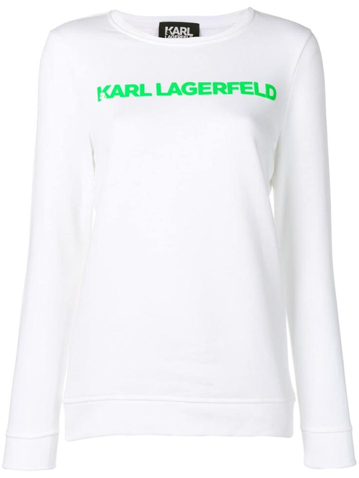 Karl Lagerfeld Neon Logo Sweatshirt - White