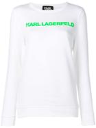 Karl Lagerfeld Neon Logo Sweatshirt - White