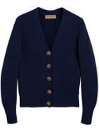 Burberry Bird Button Cashmere Cardigan - Blue