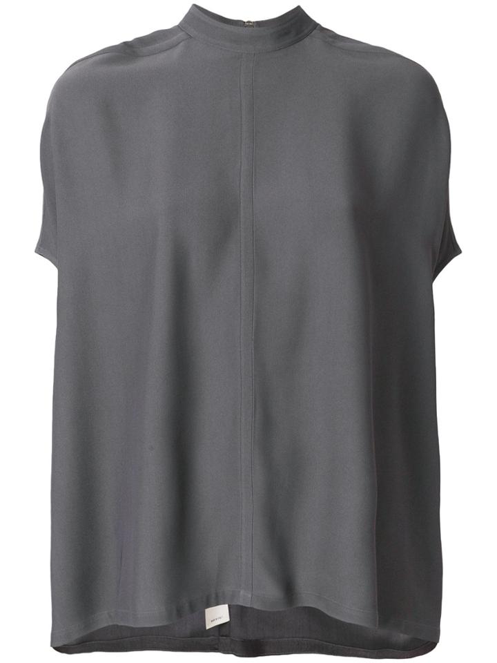 Rick Owens Funnel Neck Blouse - Grey