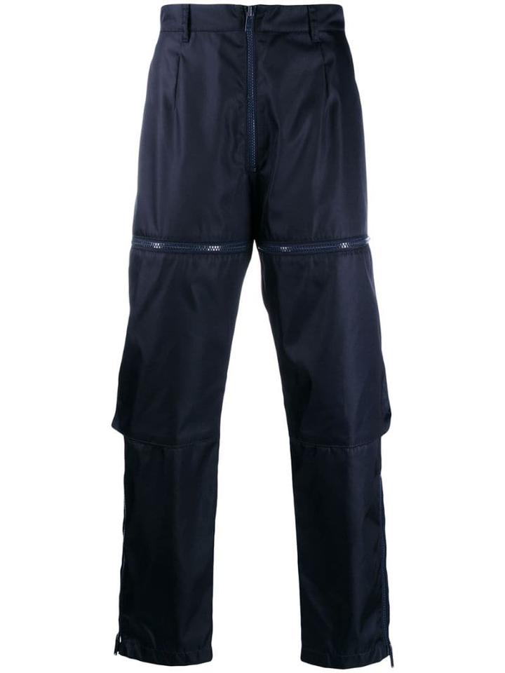 Prada Nylon Gabardine Style Trousers - Blue