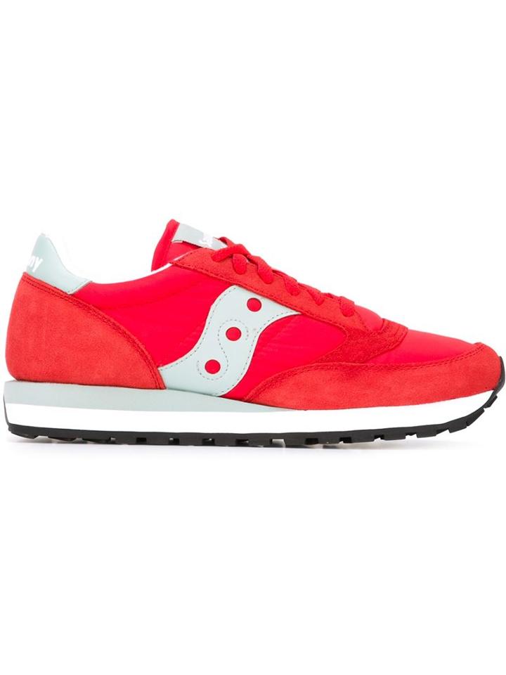 Saucony Panelled Sneakers, Men's, Size: 11.5, Red, Leather/nylon/rubber