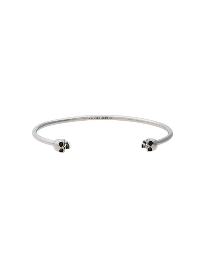 Alexander Mcqueen Double Skull Bangle - Metallic