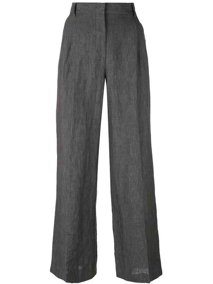 Aspesi - Palazzo Pants - Women - Linen/flax - 38, Grey, Linen/flax