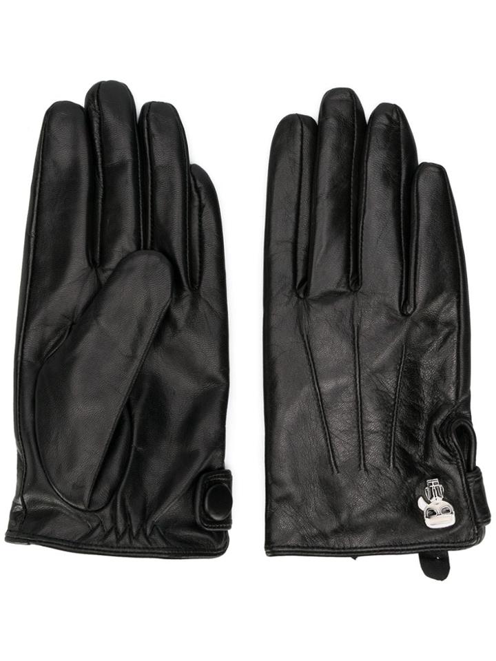 Karl Lagerfeld Faux Leather Gloves - Black