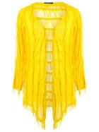 Uma Raquel Davidowicz - Fringed Cardigan - Women - Viscose - Pp, Yellow/orange, Viscose