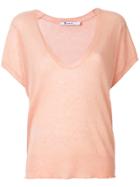 T By Alexander Wang Scoop Neck Knit Top - Pink & Purple