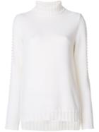 P.a.r.o.s.h. Studded Sleeve Roll Neck Sweater - White