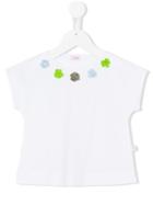 Il Gufo Floral Applique T-shirt, Girl's, Size: 10 Yrs, White