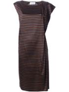 Christian Wijnants 'davisa' Striped Dress, Women's, Size: 38, Brown, Silk/spandex/elastane