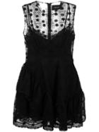 Simone Rocha Layered Flared Mini Dress, Women's, Size: 10, Black, Cotton/nylon/polyester