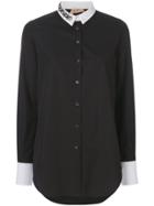 No21 Embellished Contrast Cuff Shirt - Black