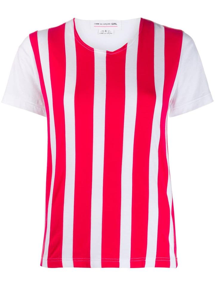 Comme Des Garçons Girl Striped T-shirt - White