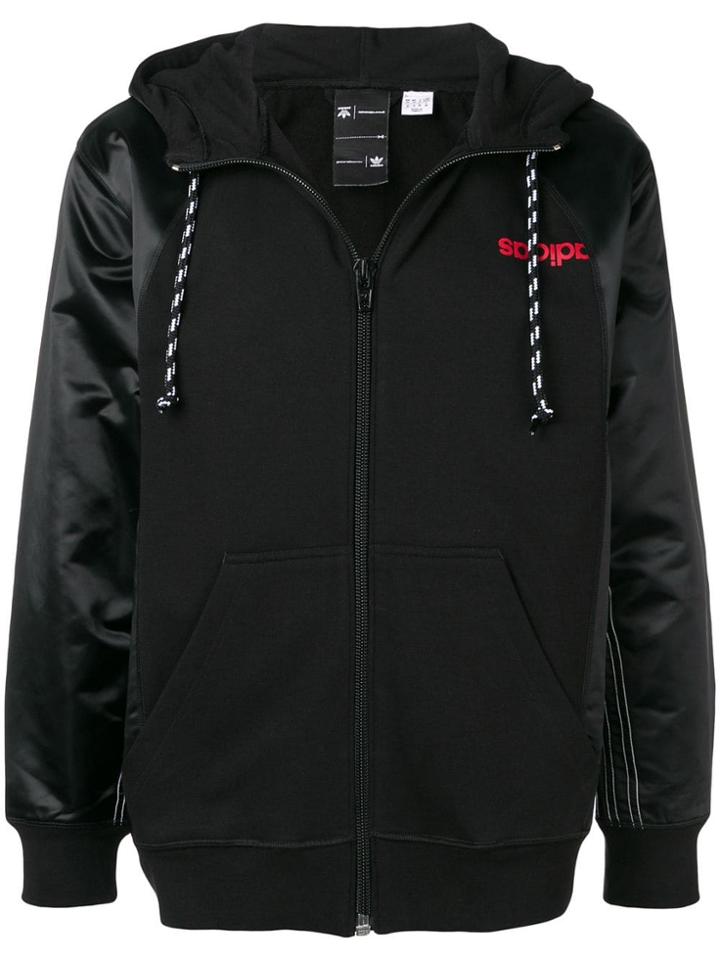 Adidas Originals By Alexander Wang Zipped Logo Hoodie - Black