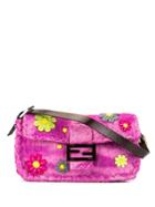 Fendi Pre-owned Flower Motif Mamma Baguette Shoulder Bag - Purple