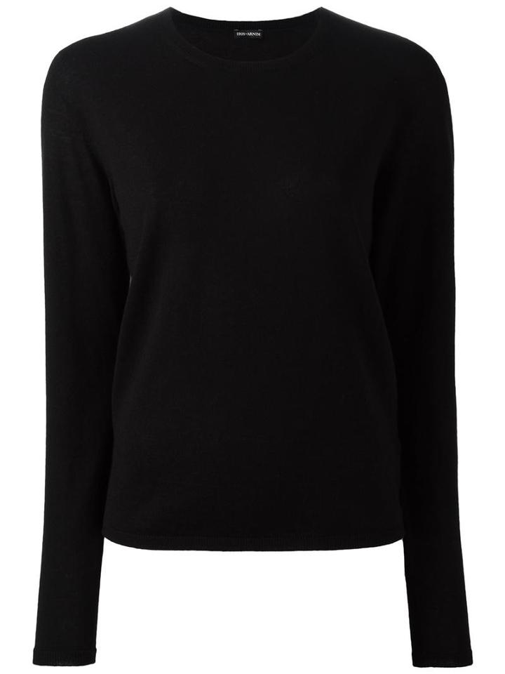 Iris Von Arnim Classic Pullover, Women's, Size: Large, Black, Cashmere