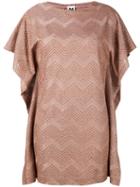M Missoni - Zig-zag Mini Dress - Women - Cotton/polyamide/polyester/metallic Fibre - S, Brown, Cotton/polyamide/polyester/metallic Fibre