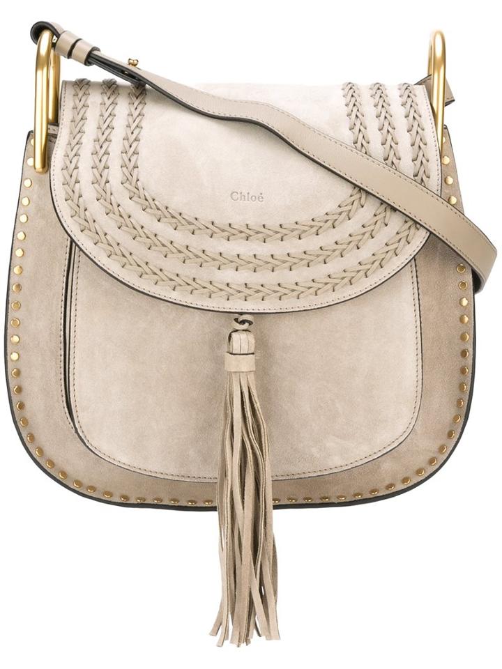 Chloé 'hudson' Shoulder Bag, Women's, Grey, Calf Leather/calf Suede