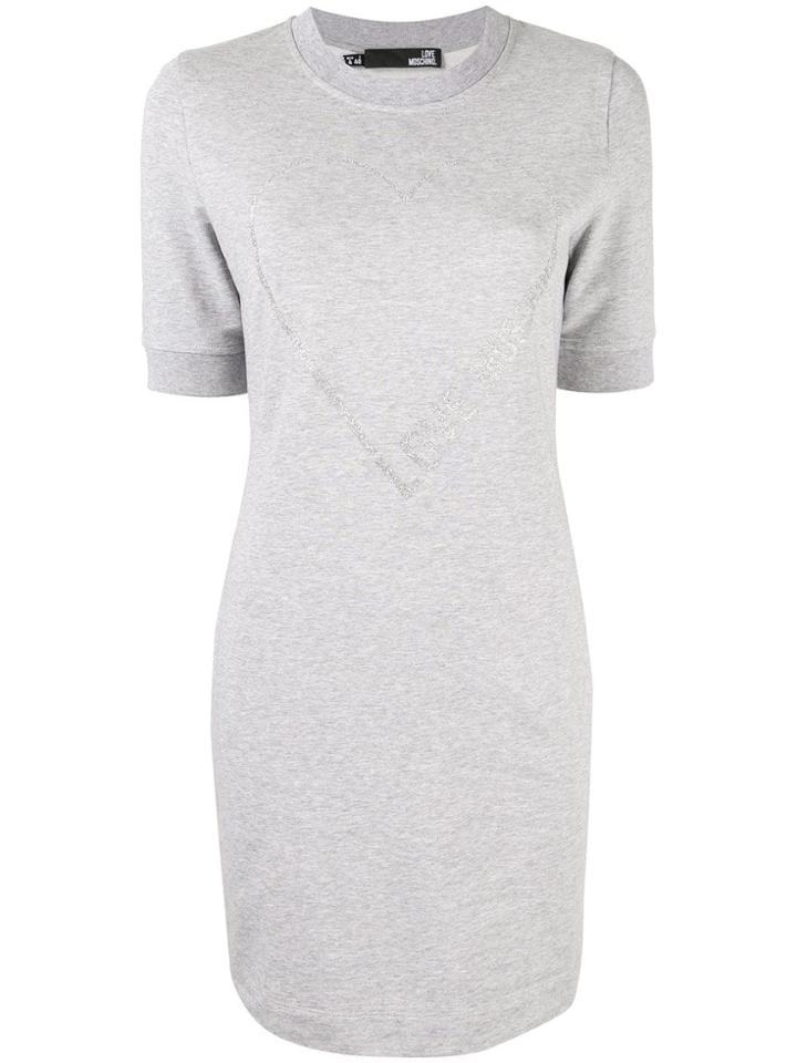 Love Moschino Glitter Heart Sweat Dress - Grey