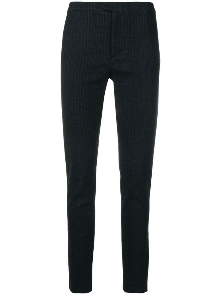 Isabel Marant Skinny Pinstripe Trousers - Black