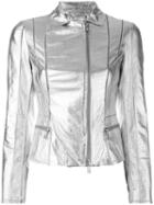 Desa Collection - Metallic (grey) Jacket - Women - Suede/polyester/spandex/elastane - 36, Suede/polyester/spandex/elastane