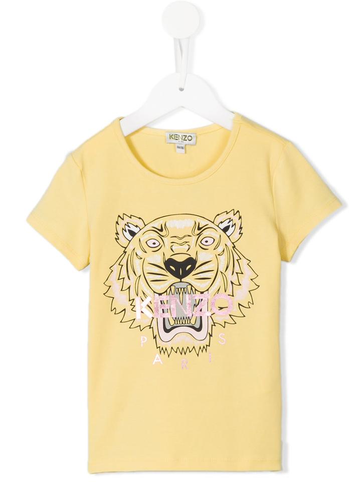 Kenzo Kids Logo Print T-shirt, Girl's, Size: 10 Yrs, Yellow/orange