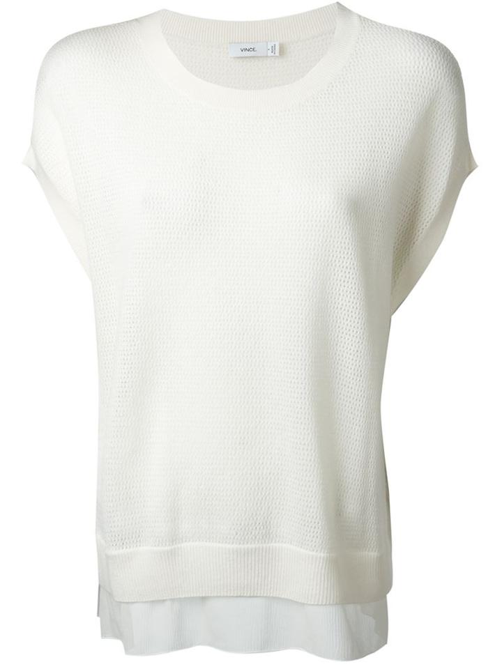 Vince Layered Perforated Jumper