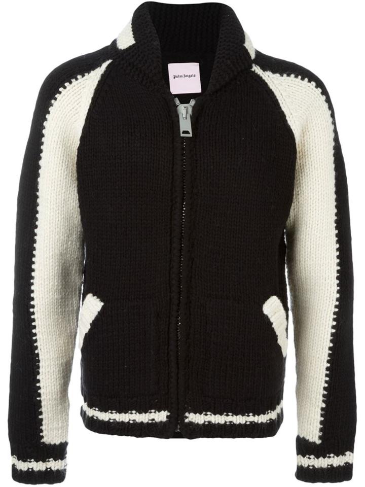 Palm Angels Zipped Jumper, Men's, Size: Medium, Black, Polyamide/mohair/wool