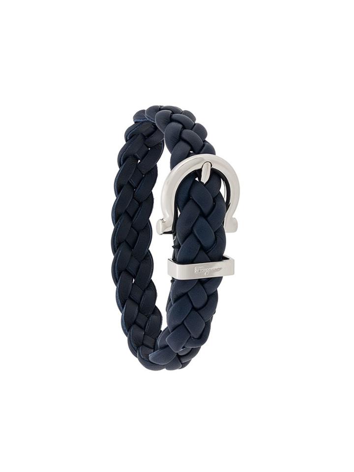 Salvatore Ferragamo Woven Gancini Bracelet - Blue