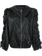 Sonia Rykiel Frill Sleeve Hooded Jacket - Black