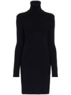 A Plan Application Turtle Neck Ribbed Wool Jumper Dress - Blue