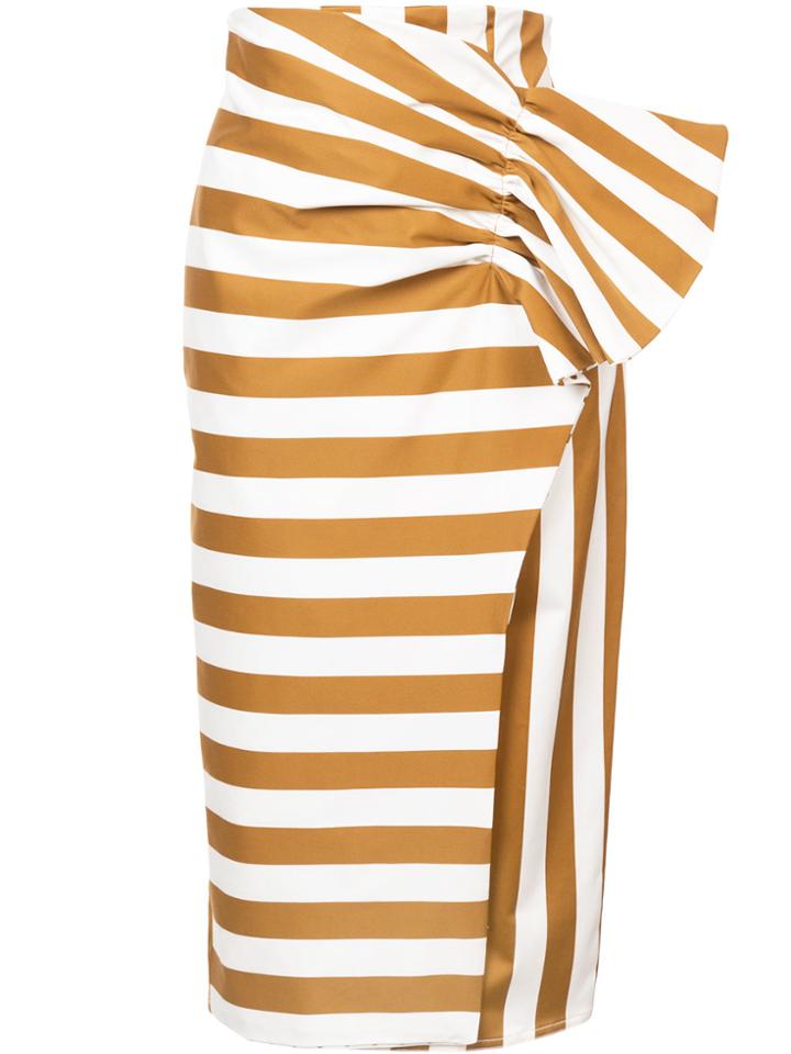 Silvia Tcherassi Stripe And Polka Dot Skirt - White