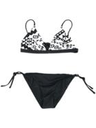 Mc2 Saint Barth Kids Printed Triangle Bikini - Black