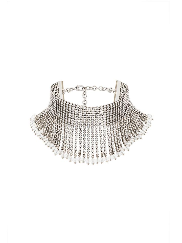 Miu Miu Embellished Cascade Choker - Metallic