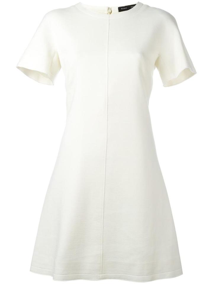 Proenza Schouler Tie Rear Fastening Dress, Women's, Size: 4, Nude/neutrals, Cotton/wool/nylon/silk