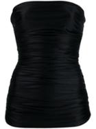 Yves Saint Laurent Pre-owned Gathered Strapless Top - Black