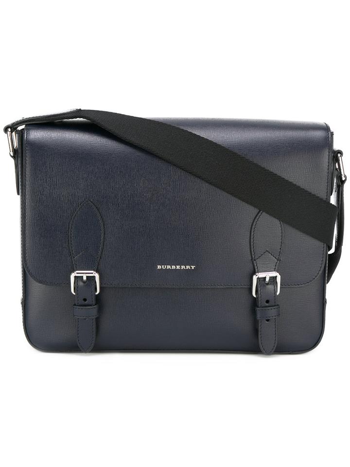 Burberry Henley Satchel, Women's, Blue, Polyamide/calf Leather