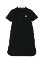 Moncler Kids - Teen Back Floral Print Dress - Kids - Cotton/polyamide/spandex/elastane - 14 Yrs, Blue
