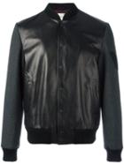Gucci Butterfly Embroidered Leather Bomber, Men's, Size: 50, Black, Viscose/silk/lamb Skin/polyester