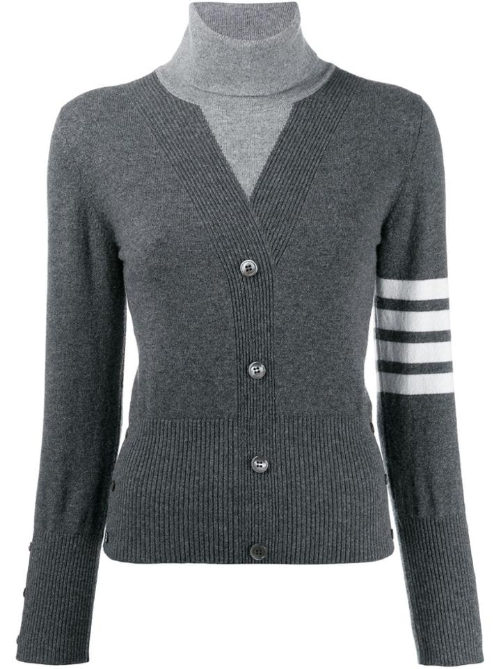 Thom Browne 4-bar Trompe L'oil Turtleneck - Grey