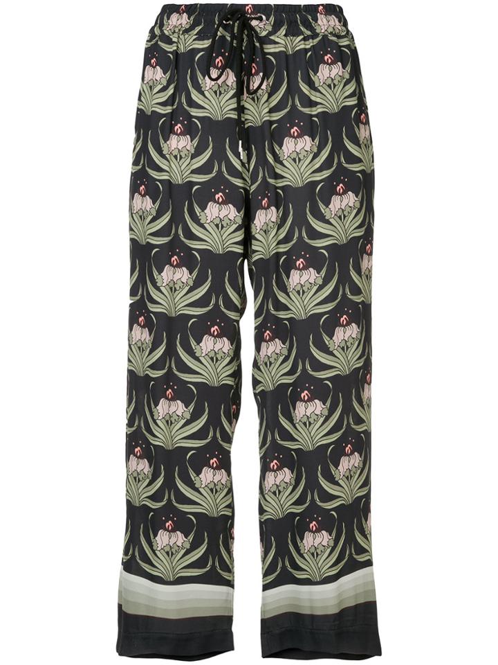 Markus Lupfer Cropped Printed Trousers - Black