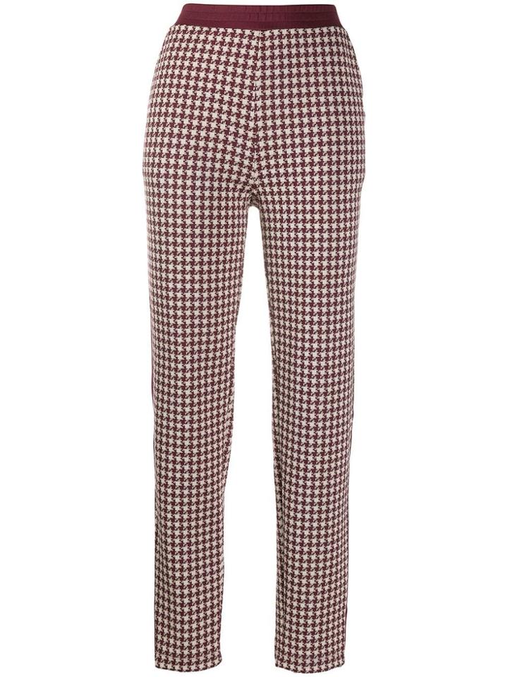Rag & Bone Houndstooth Print Trousers - Red