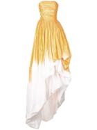 Oscar De La Renta Dip-dyed Strapless Gown - Yellow