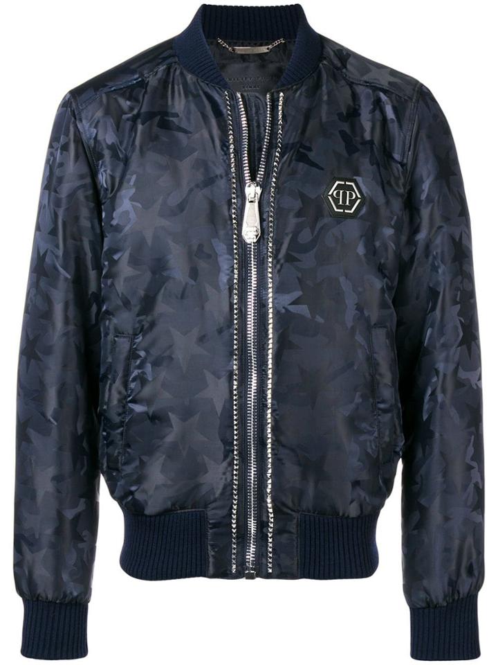 Philipp Plein Respect Bomber Jacket - Blue
