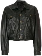 Versace Vintage Buttoned Cropped Jacket - Black
